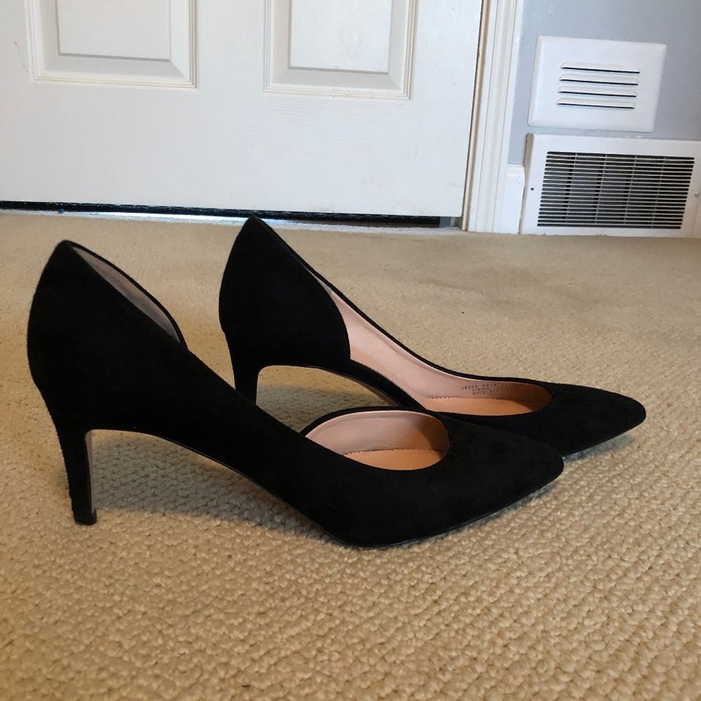 J Crew Black Lucie Suede Pumps